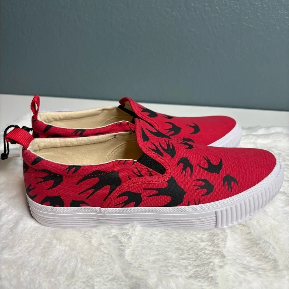 NIB MCQ by Alexander McQueen Unisex Swallow Slip-On Sneakers Red EU 40